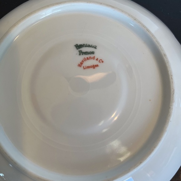 Rare Limoges French Cups and Saucers Set of 4  Baltimore Rose Pattern - Picture 12 of 12